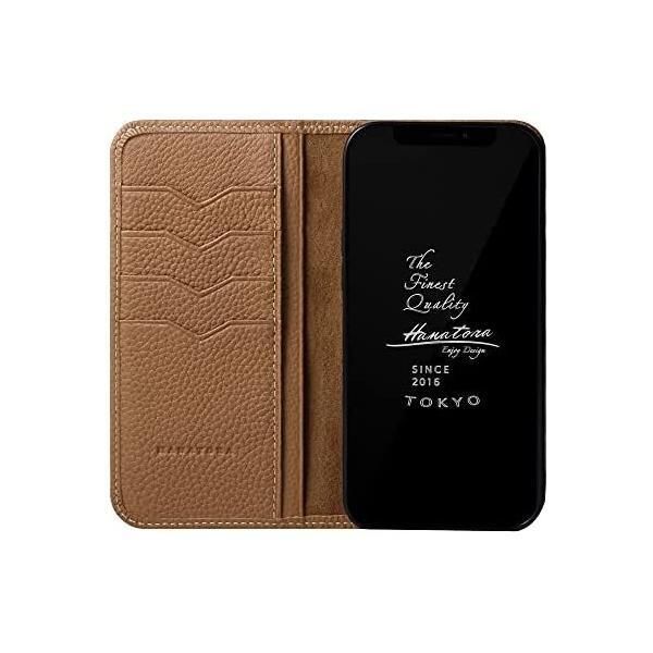 HANATORA] iPhone12 Pro Max ケース 手帳型 本革 シュリンクカーフ 