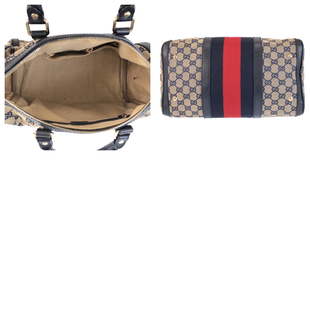 美品 GUCCI グッチ シェリーライン ネイビー ベージュ ゴールド金具 GG