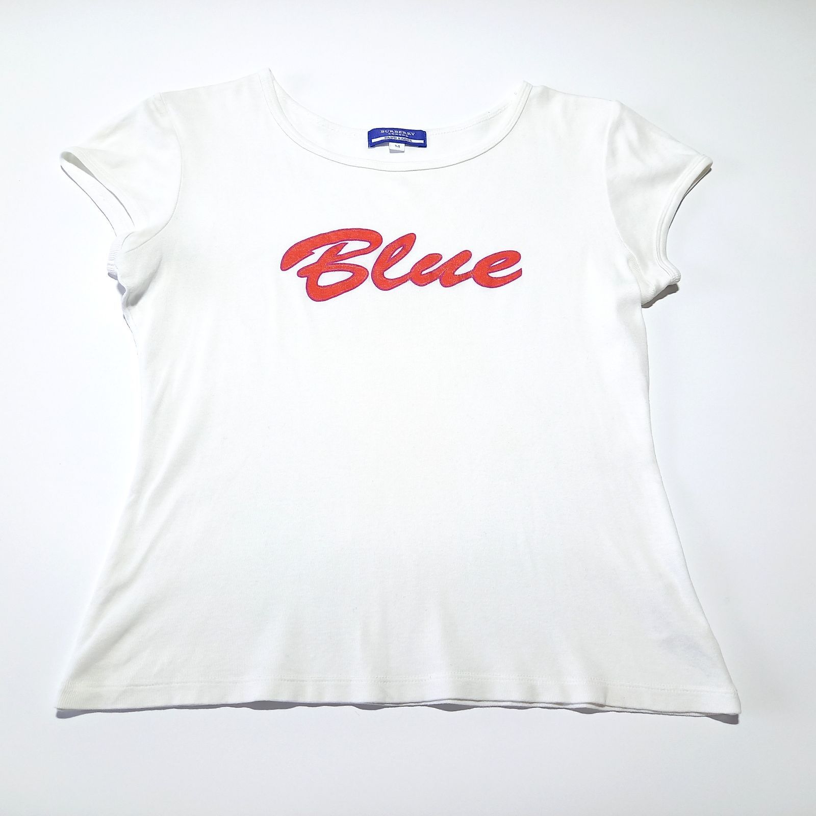 新品タグ付き【バーバリーブルーレーベル】立体ロゴ Tシャツ 半袖 トップス 白 新品タグ付き【バーバリーブルーレーベル】立体ロゴ Tシャツ