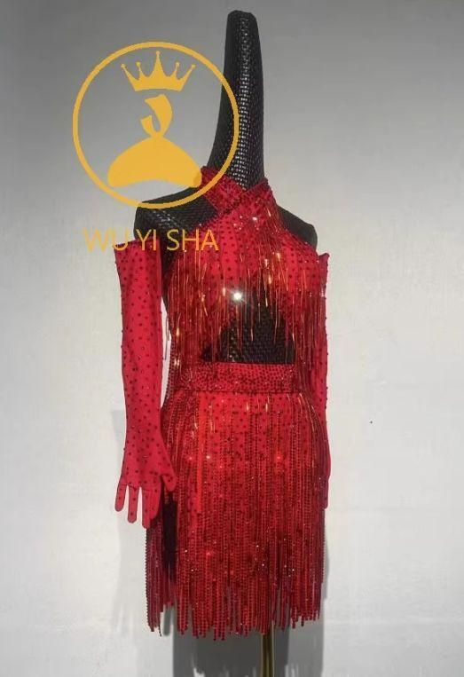 新品未使用オーダーメイド 社交ダンス衣装 ラテンワンピースドレス