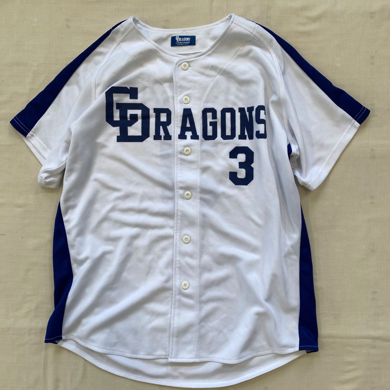 中日ドラゴンズ 立浪和義 3番 ユニフォームシャツ 一球 プリント ホーム用 中日ドラゴンズ 立浪和義 3番 ユニフォームシャツ 一球 プリント