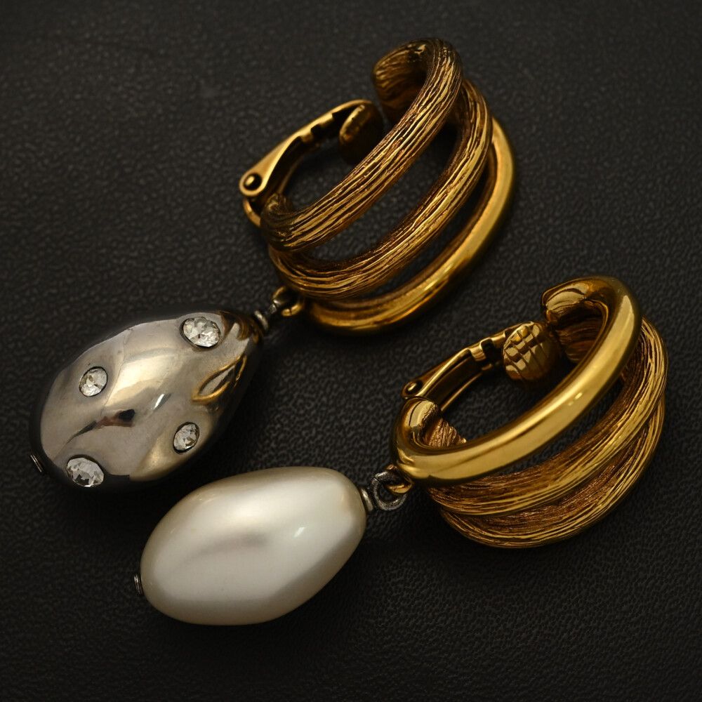 最終 Chloe クロエ コスチュームパール･ラインストーン スウィング イヤリング|合金|メッキ-19.9g|ゴールド|プレゼント|記念日 ♀ B レディース 591232 人生