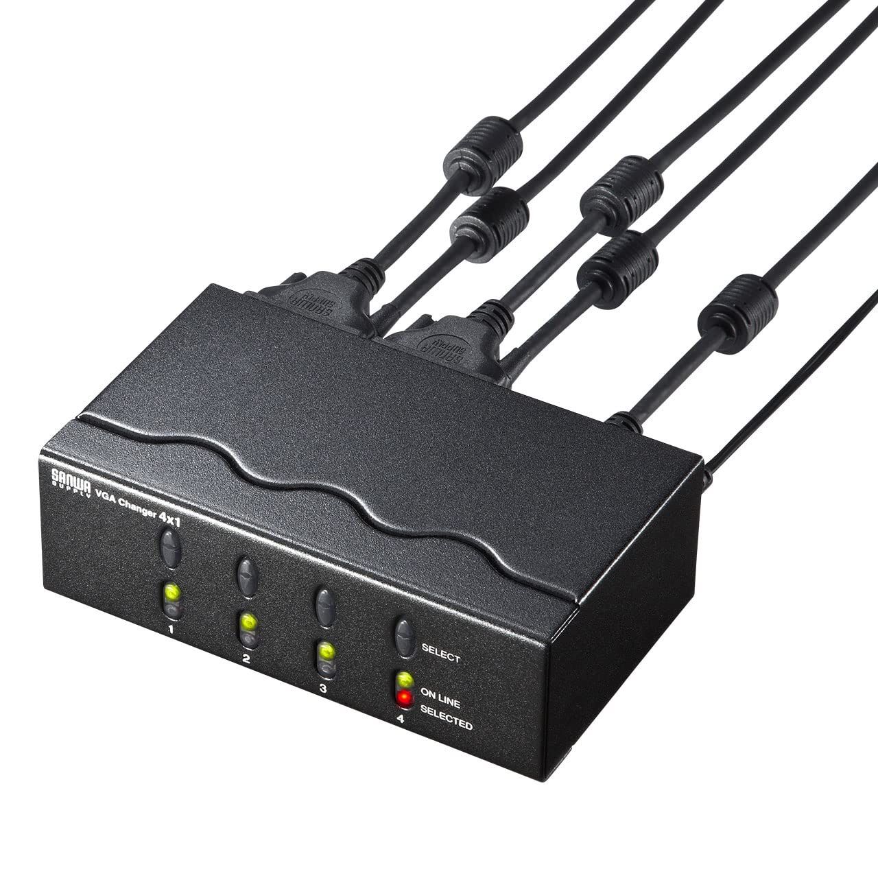 サンワサプライ ディスプレイ切替器 ミニD-sub HD 15pin用 4回路 SW-EV4N2 ブラック CHRISTIANNAURATH_COM_BR