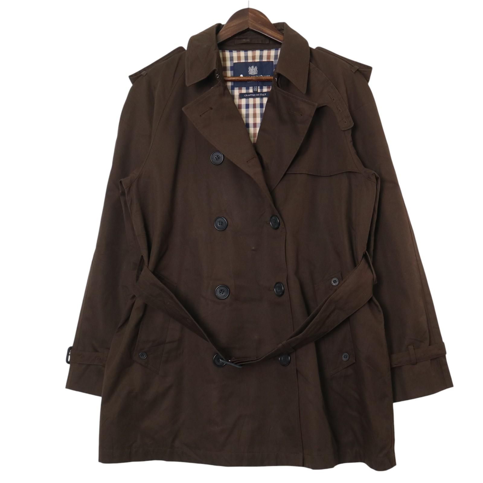 【大きいサイズ】Aquascutum ハーフ ジャケット　コート 2XL 大きいサイズ】Aquascutum ハーフ ジャケット コート 2XL