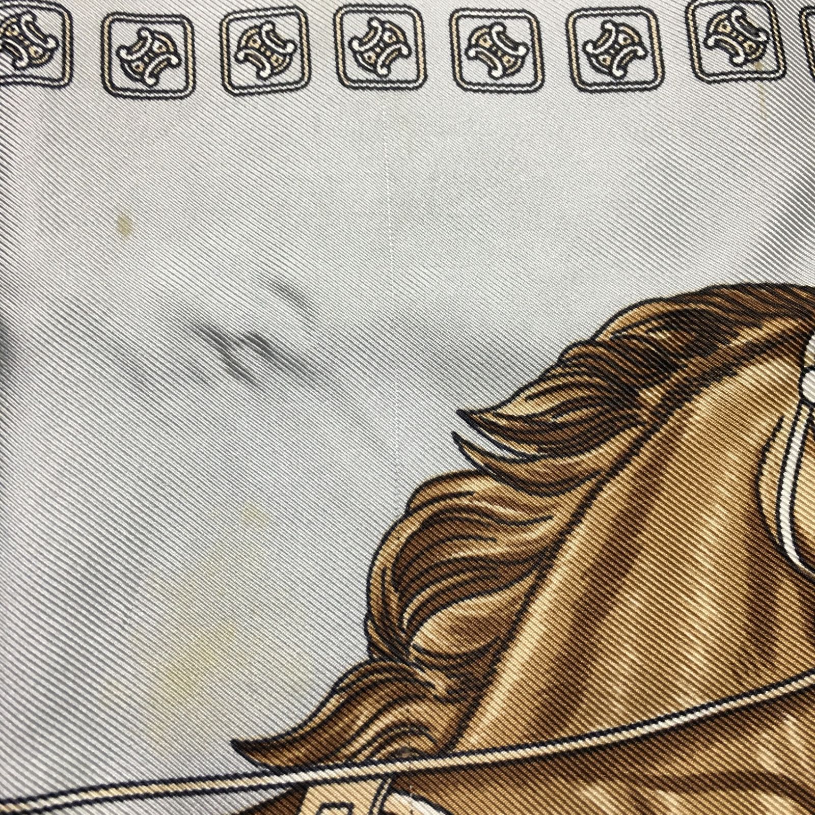 2508-54｜セリーヌ スカーフ シルク グレー トリオンフ タグあり