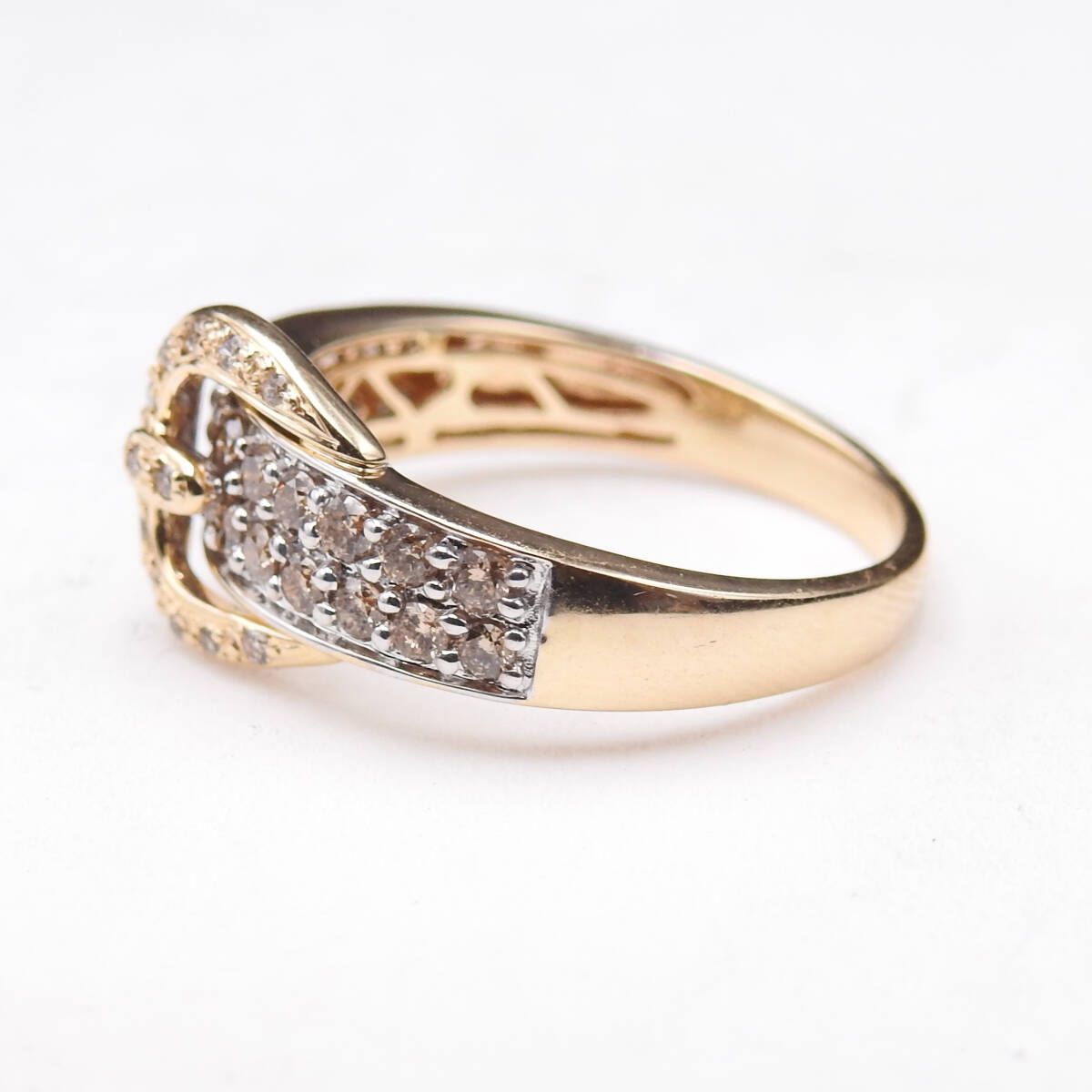 K14 イエローゴールド ダイヤモンドD37pcsリング ベルトモチーフ K14 イエローゴールド ダイヤモンドD37pcsリング ベルトモチーフ