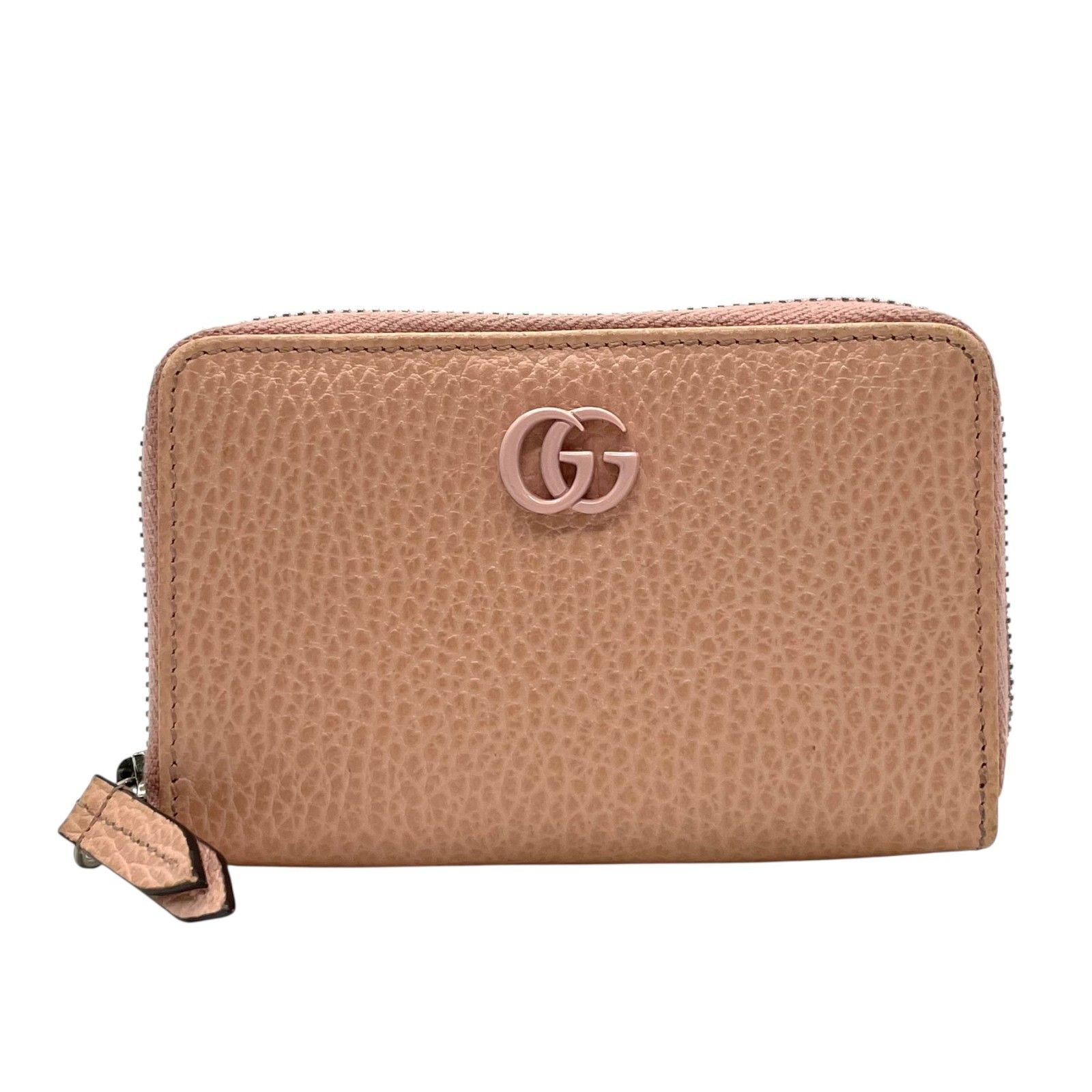 極美品 グッチ GUCCI カードケース 644412 レザー ピンク