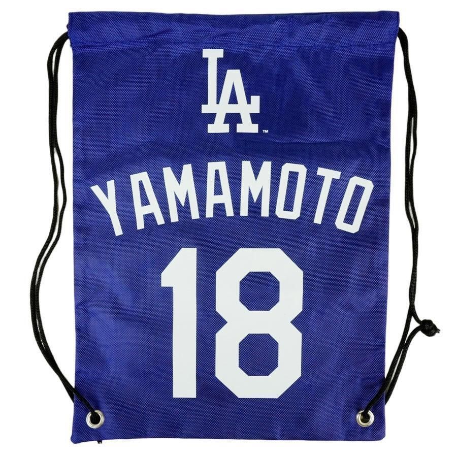 新品ドジャースオフィシャルグッズ山本由伸ナップサックバッグポーチ大谷翔平