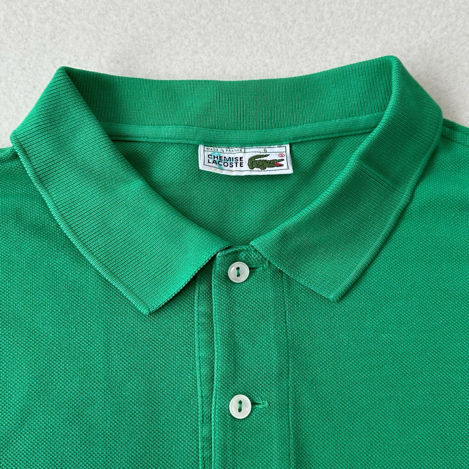 LACOSTE フレンチラコステ　刺繍ポロシャツ LACOSTE - 90s フレンチラコステ 半袖 ポロシャツ 刺繍ロゴ 肩