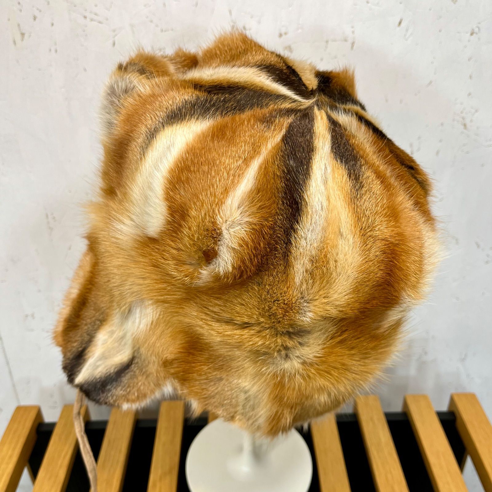 希少な大きいサイズ リアルファー フォックスファー フライトキャップ