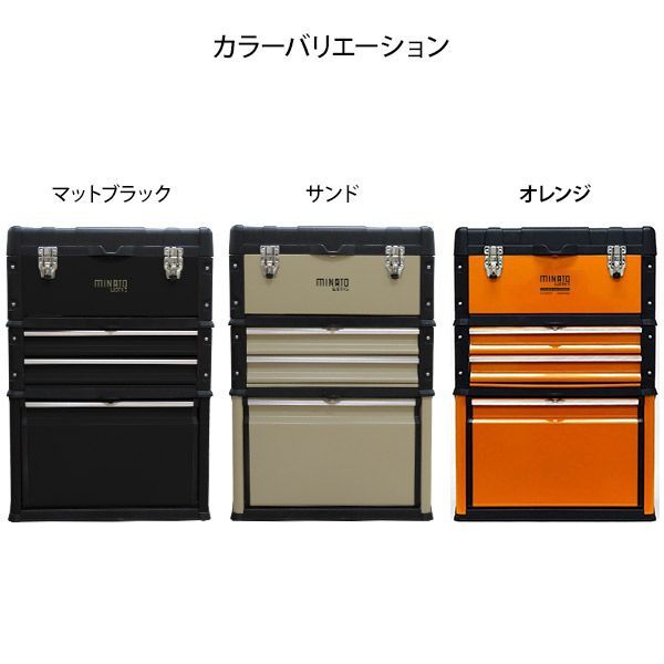 公式 ミナトワークス 4段移動型ツールチェスト TB-40DX マットブラック 引き出し付き ベアリング付きレール 工具箱 ツールチェスト