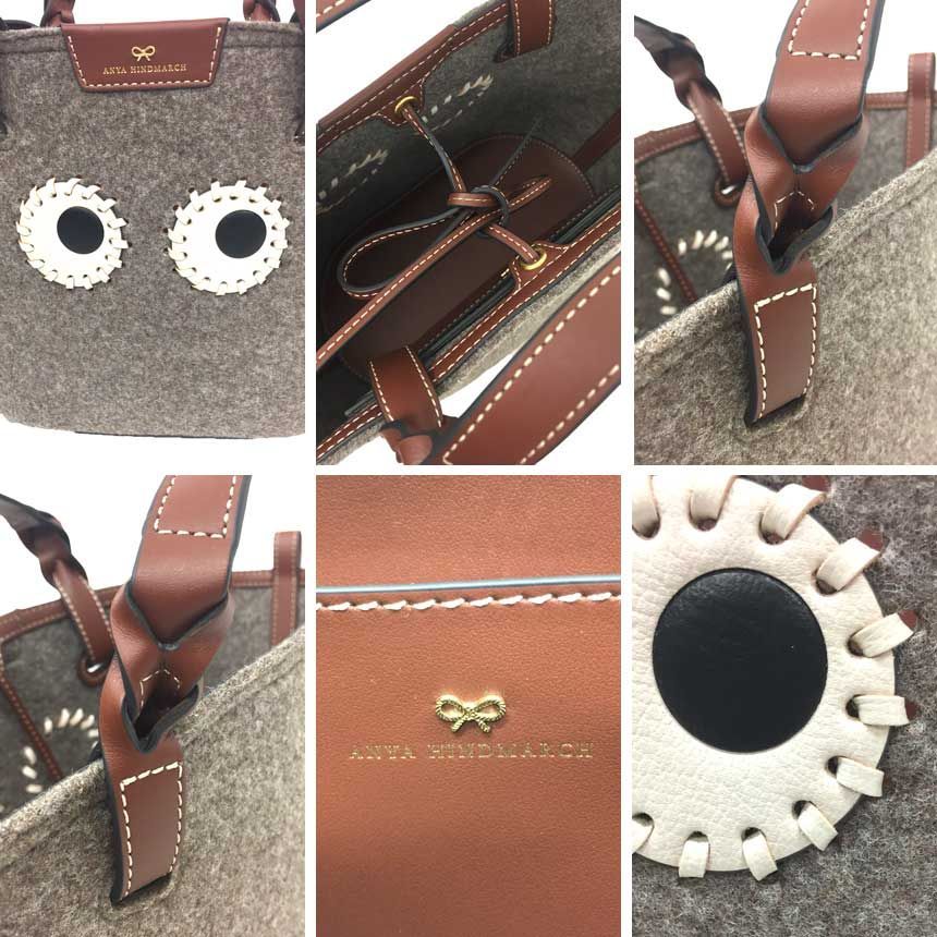 未使用 ANYA HINDMARCH アニヤハインドマーチ Felt Eyes Tote フェルト