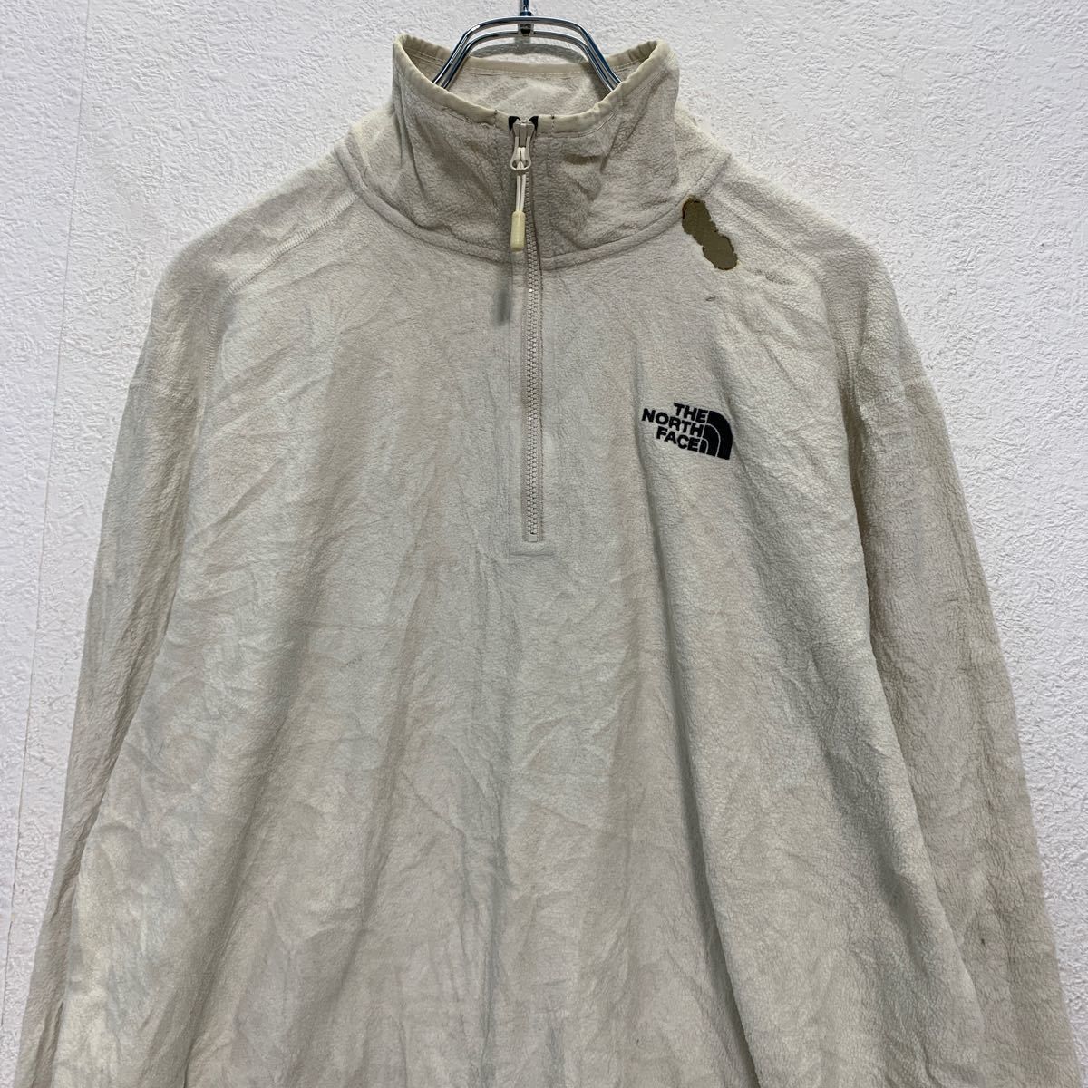 THE NORTHFACE ハーフジップ フリースジャケット M アイボリー ノースフェイス ロゴ 古着卸 アメリカ仕入 a602-5826 -  メルカリ