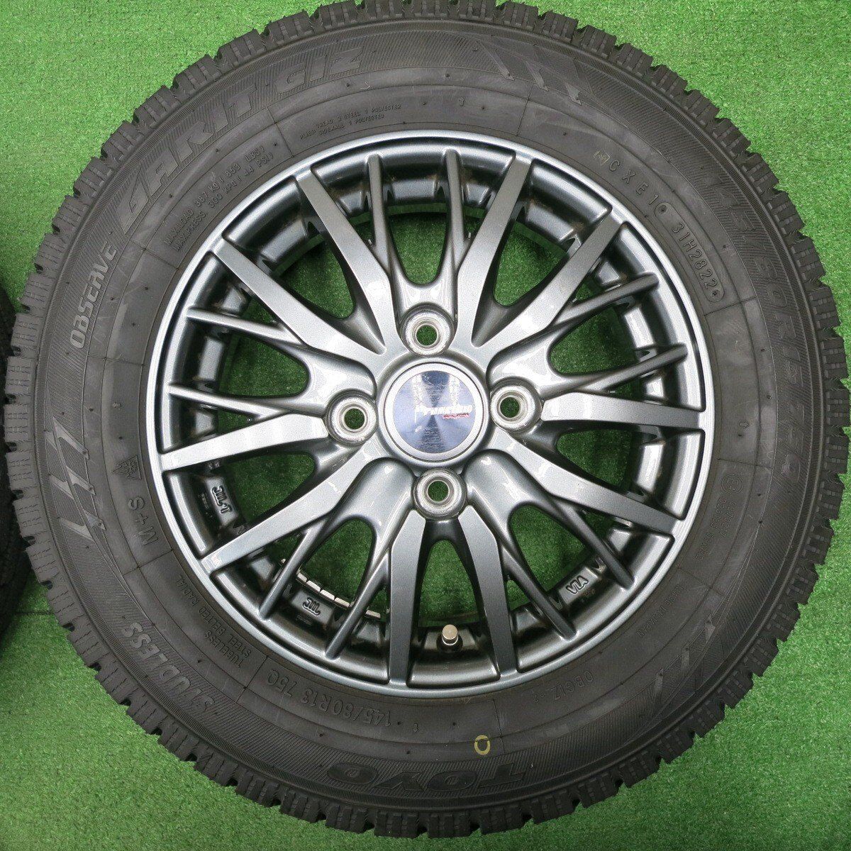 超バリ溝 22年 キレイ ほぼ10分 スタッドレス 145 80R13 トーヨー オブザーブ ガリット GIZ ravrion RM01 ラブリオン 13インチ PCD100 4H 5010201NJス