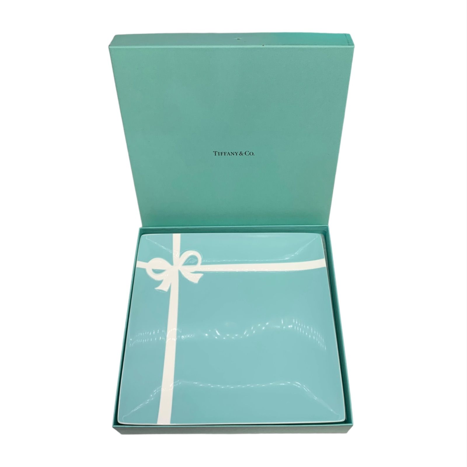 【新品未使用】Tiffany & Co.ブルーリボンデザインプレート 2枚セット TIFFANY&Co. ティファニー ブルー ボウ デザートプレート 2枚