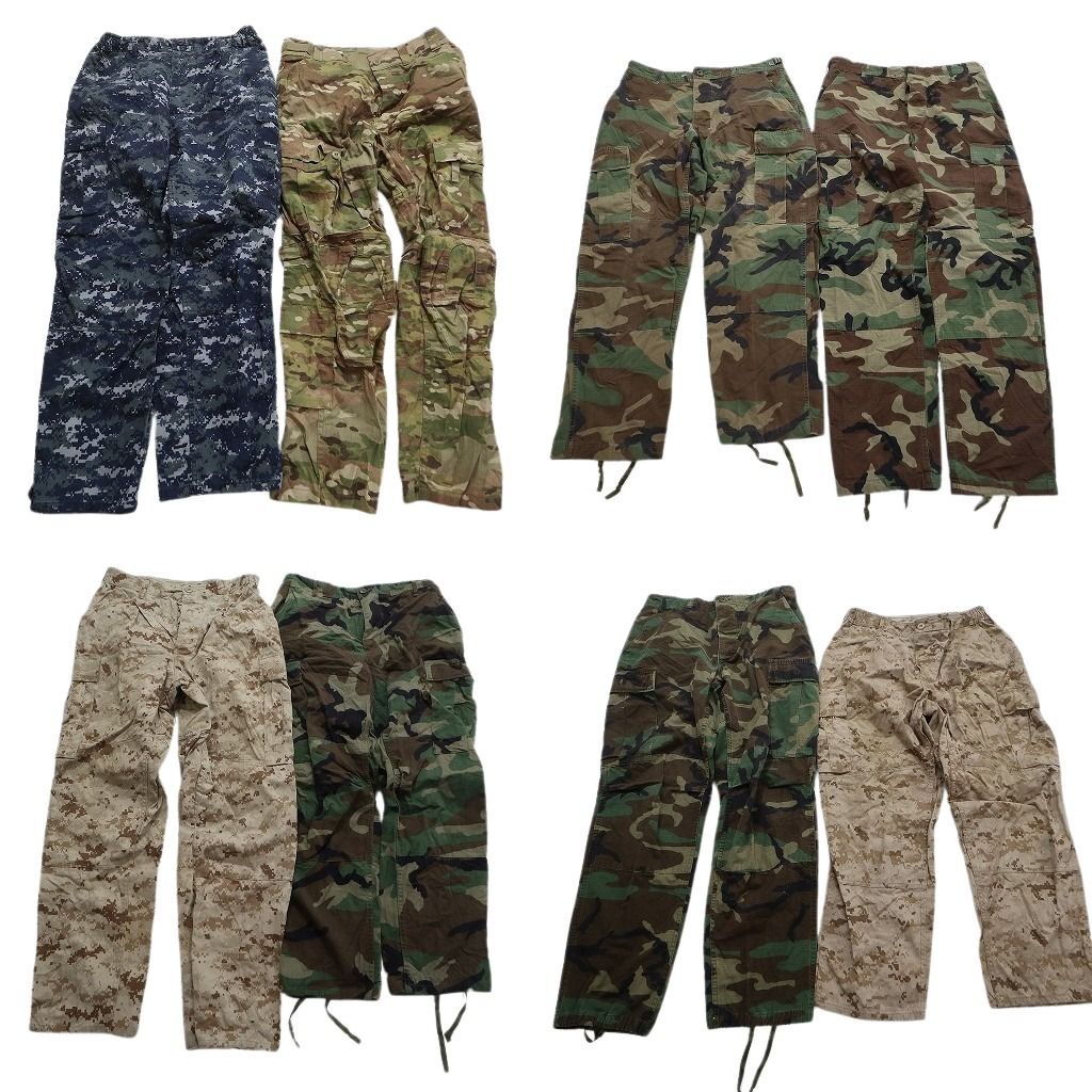 古着卸 まとめ売り 米軍実物 フィールドパンツ カモ柄 ミリタリー 8枚セット (メンズ M ) ウッドランド デジカモ NWU 中古 古着 MY1291