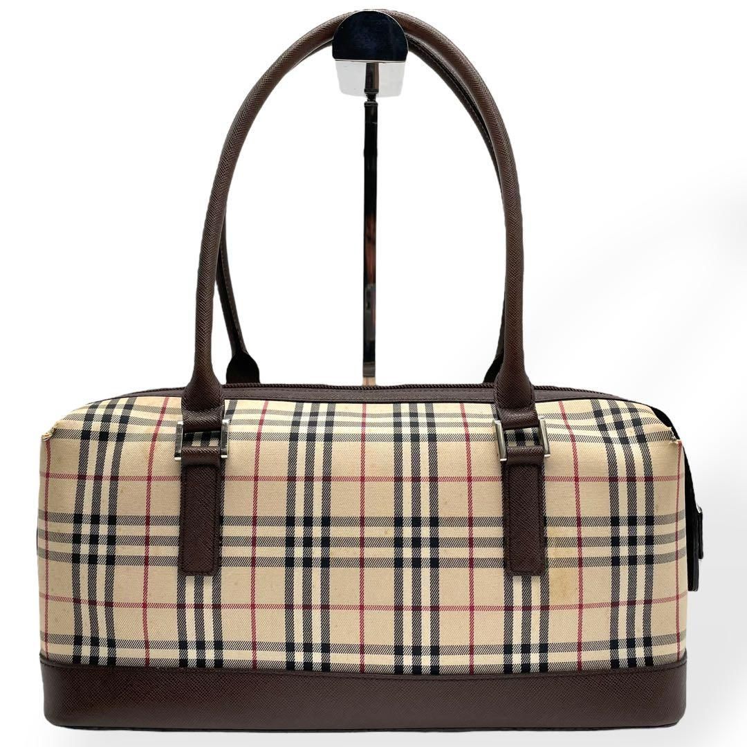 良品 BURBERRY バーバリー ノバチェック ハンドバッグ ボストン