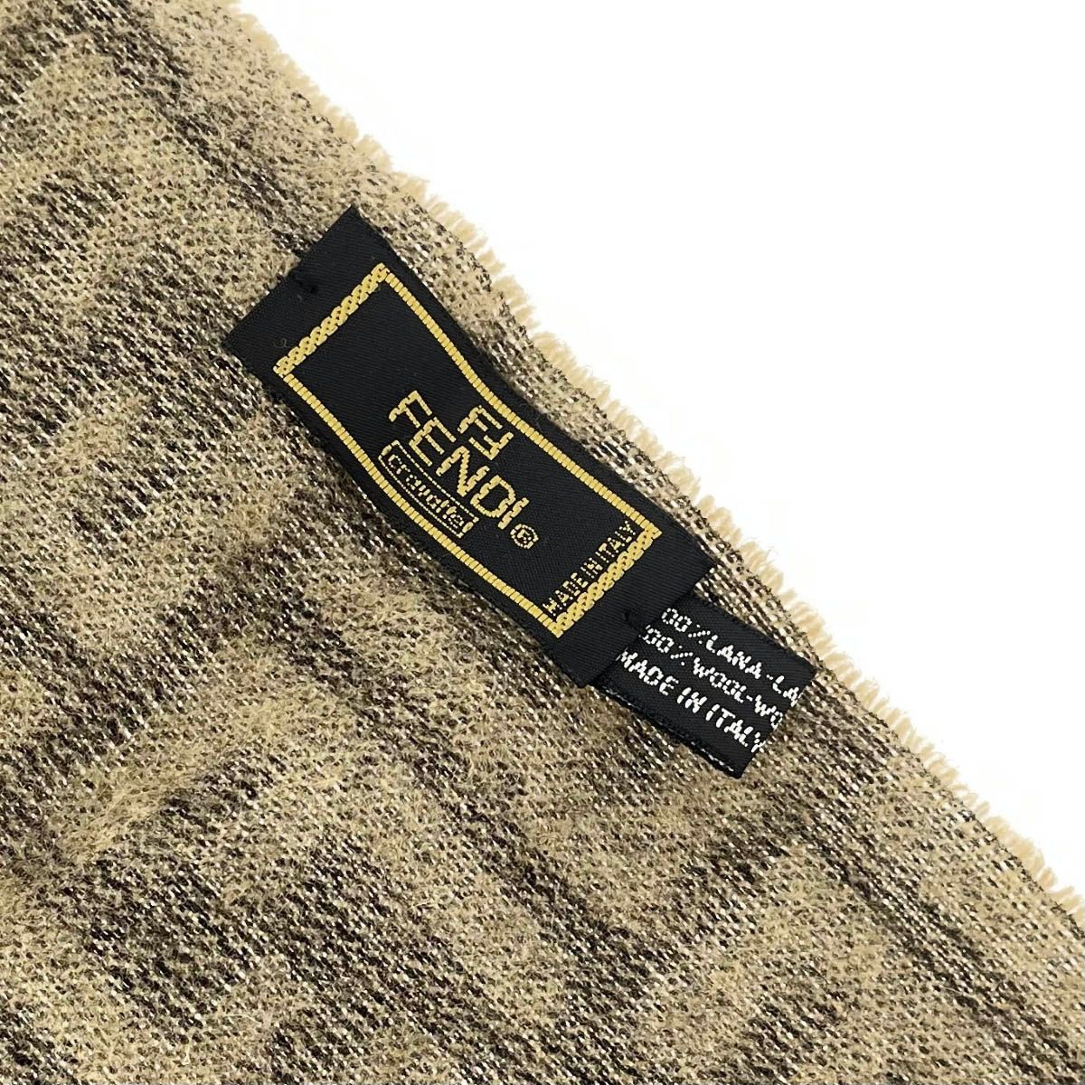 FENDI ウール100% マフラー フリンジ付き フェンディ FENDI FENDI FFマフラー FXT260 A8RS カシミヤ