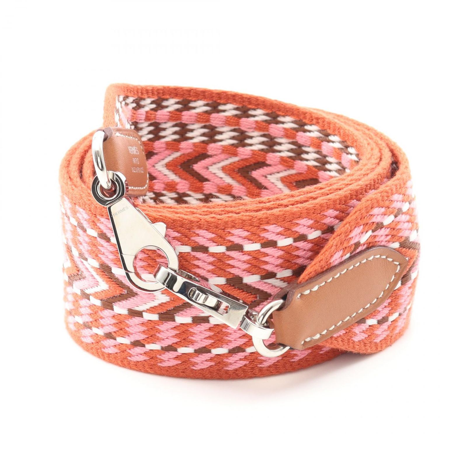 エルメス HERMES ショルダーストラップ バンドリエール サングル ジグザグ レッド系 キャンバス バンドリエール サングル ジグザグ レディース Used A