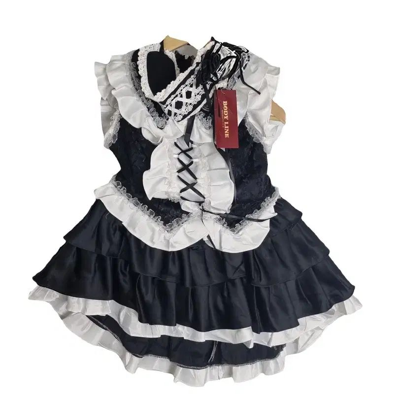 ♥品 BODYLINE ブラック メイド コスチューム セット トップス＋スカート