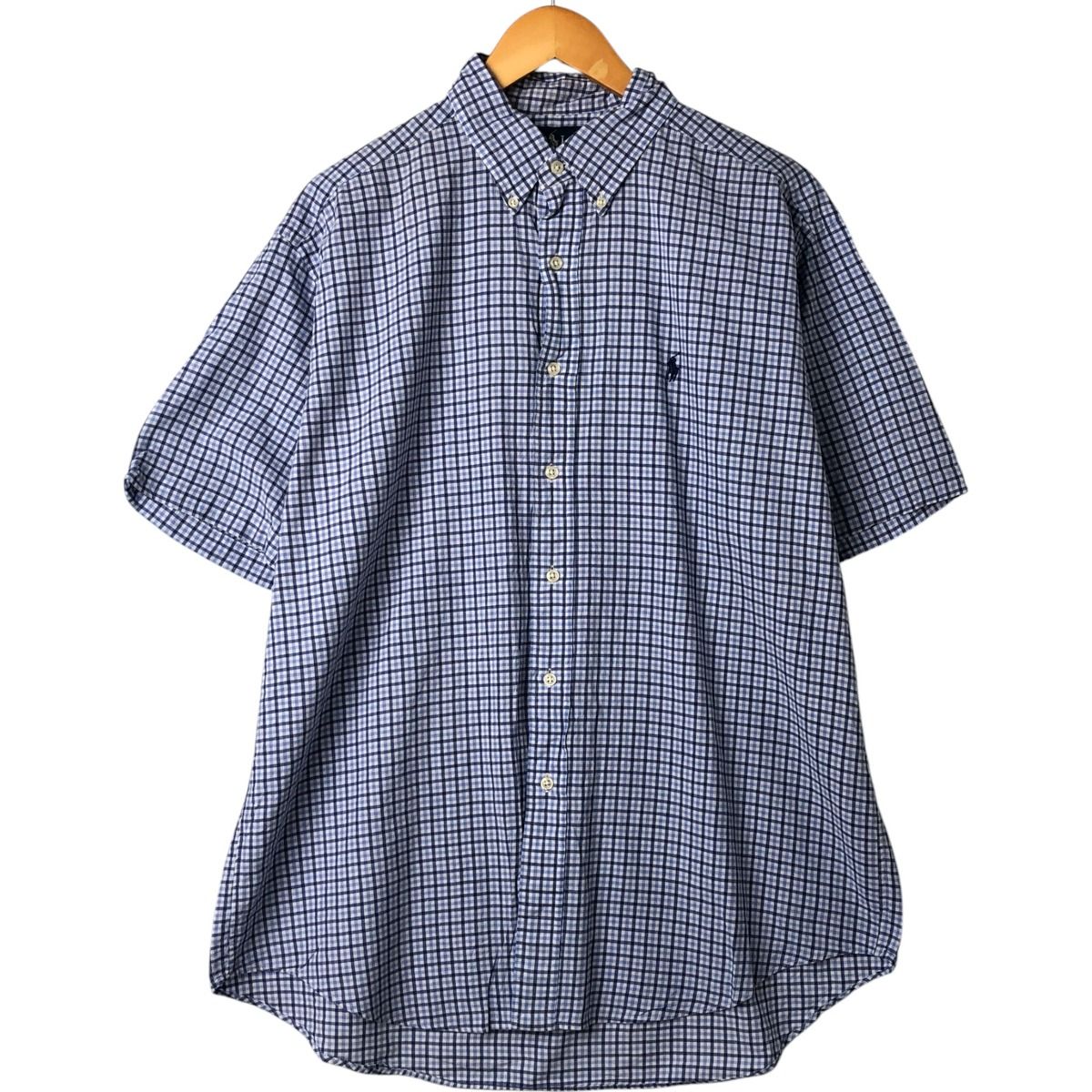 古着 ラルフローレン Ralph Lauren BLAKE 半袖 ボタンダウン チェックシャツ メンズL相当|eaa544207
