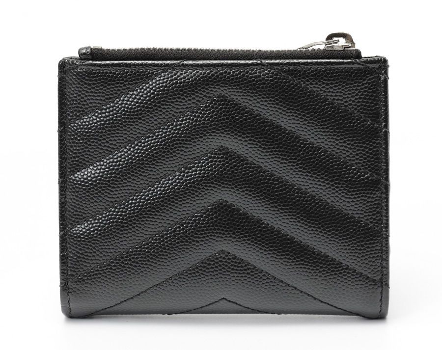 サンローラン / SAINT LAURENT　モノグラム バイフォールドウォレット　575879　グレイン ド プードルエンボスレザー　ブラック  【中古】 商品番号 T-159337 サンローラン / SAINT LAURENT モノグラム バイフォールドウォレット