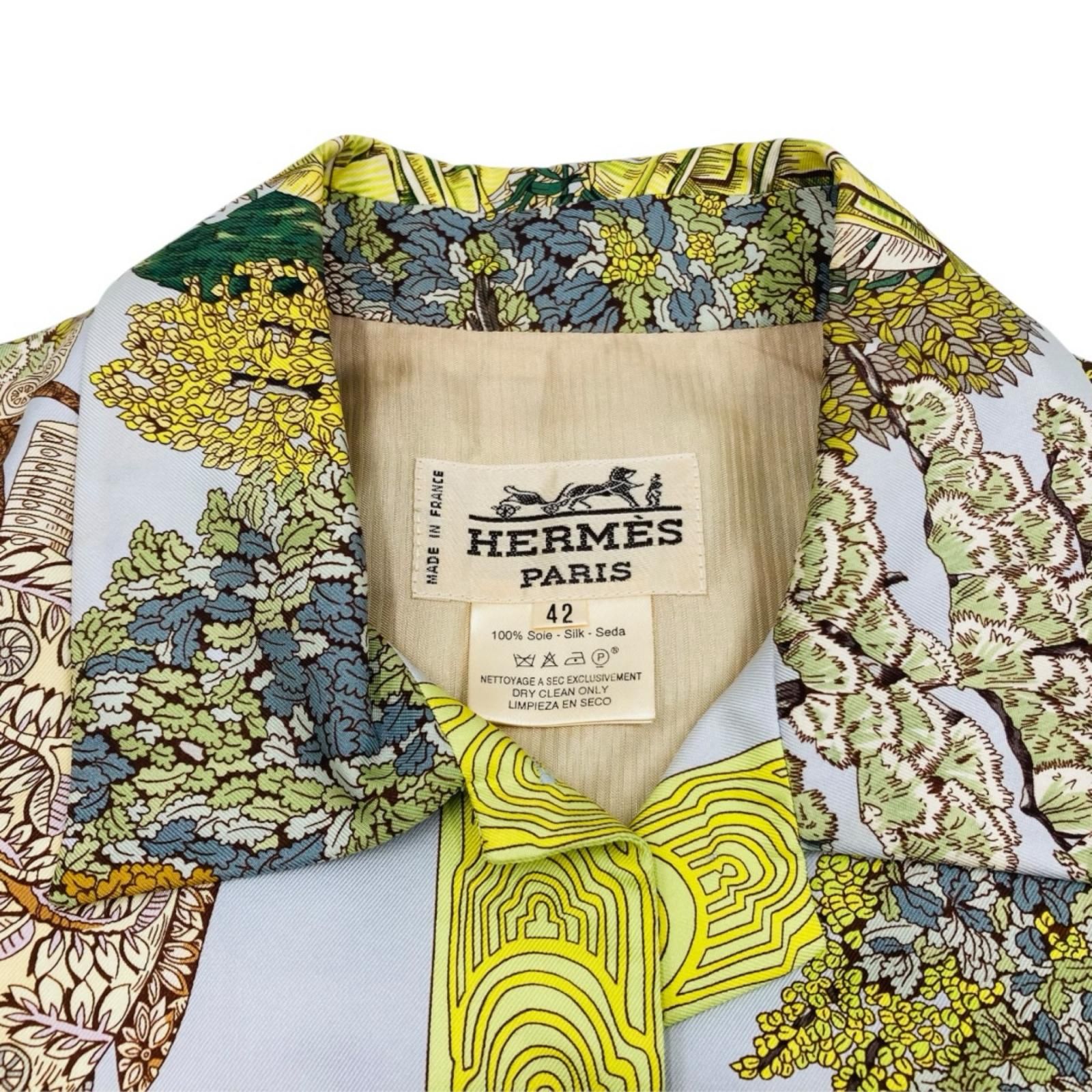 HERMES エルメス シルク 表裏 切り替え ベスト ジャケット 総柄 HERMES エルメス ベスト 総柄 シルク - メルカリ