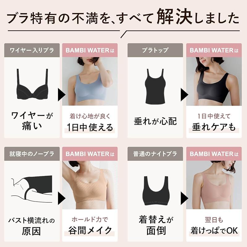 バンビウォーター] ナイトブラ ブラジャー シームレス