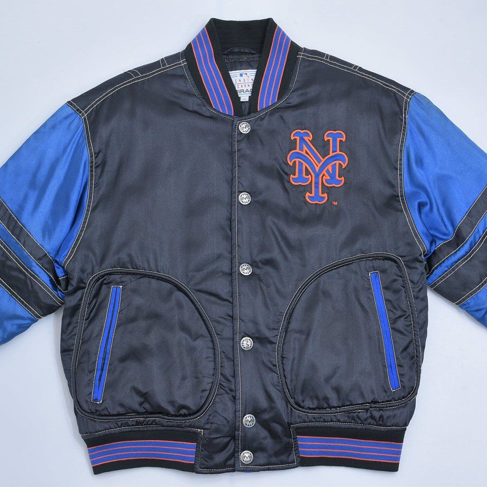 90年代後期　MLB ニューヨークメッツ　サテンジャケット　Lサイズ 90s MIRAGE ミラージュ MLB ニューヨークメッツ ナイロンサテン