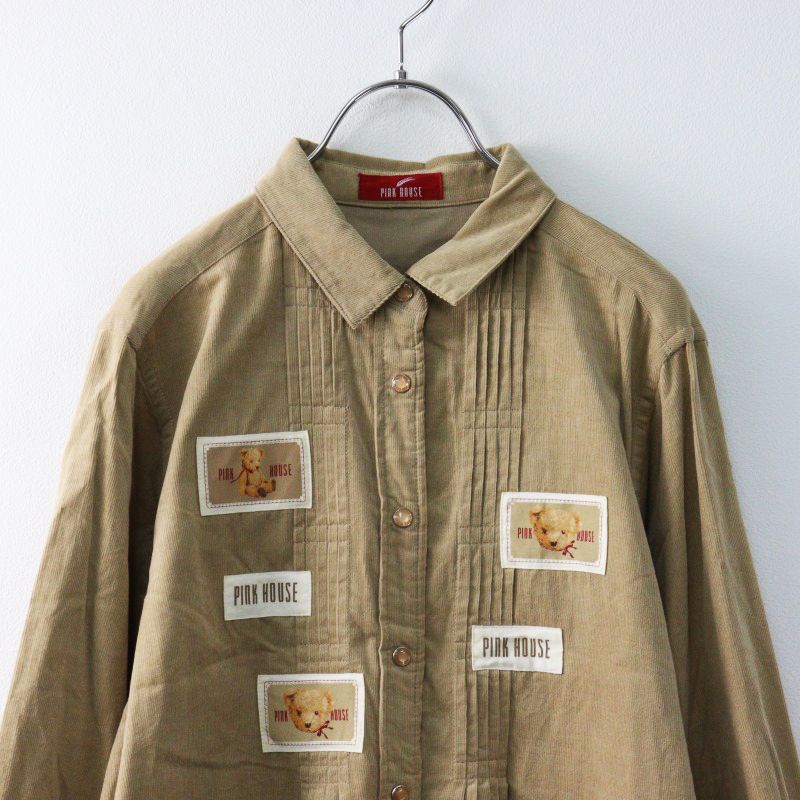 PINK HOUSE ワッペン付きシャツワンピース PINK HOUSE ワッペン付きシャツワンピース