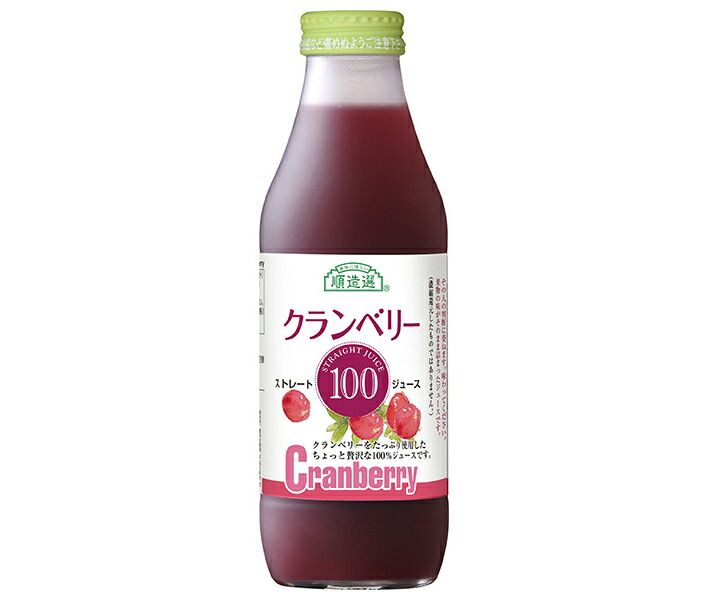 マルカイコーポレーション 順造選 クランベリー100 500ml瓶×12本入｜ フルーツジュース 果汁 クランベリー 無添加 ストレート