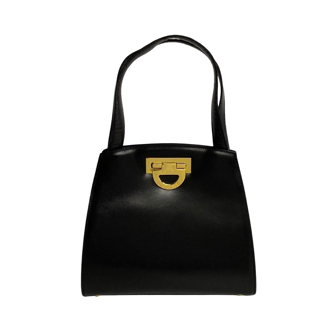 極 美品 希少品 CELINE セリーヌ ヴィンテージ ロゴ 金具 カーフレザー 