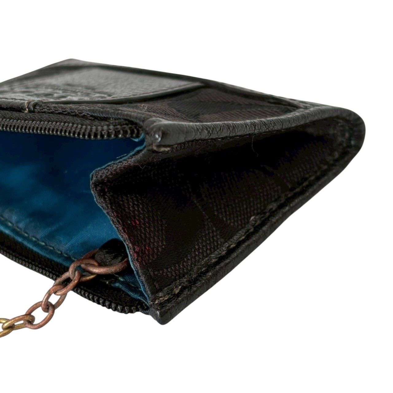 COACH コーチ キーリング付きカードケース 黒 カード入れ シグネチャー