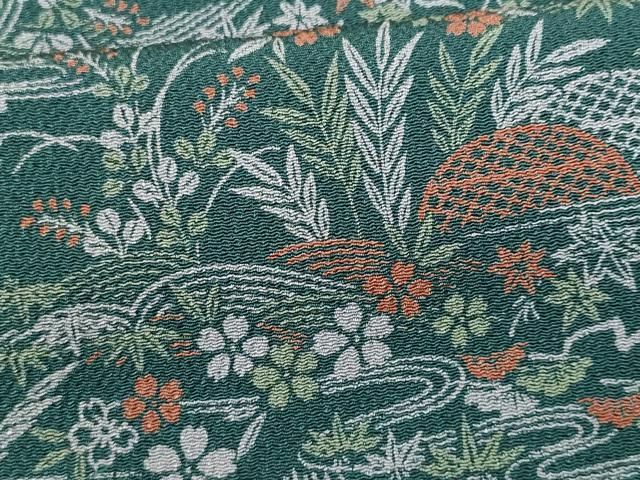 平和屋着物□上質な小紋 吉祥草花文 鬼しぼ縮緬 正絹 逸品 DAAQ5383cm