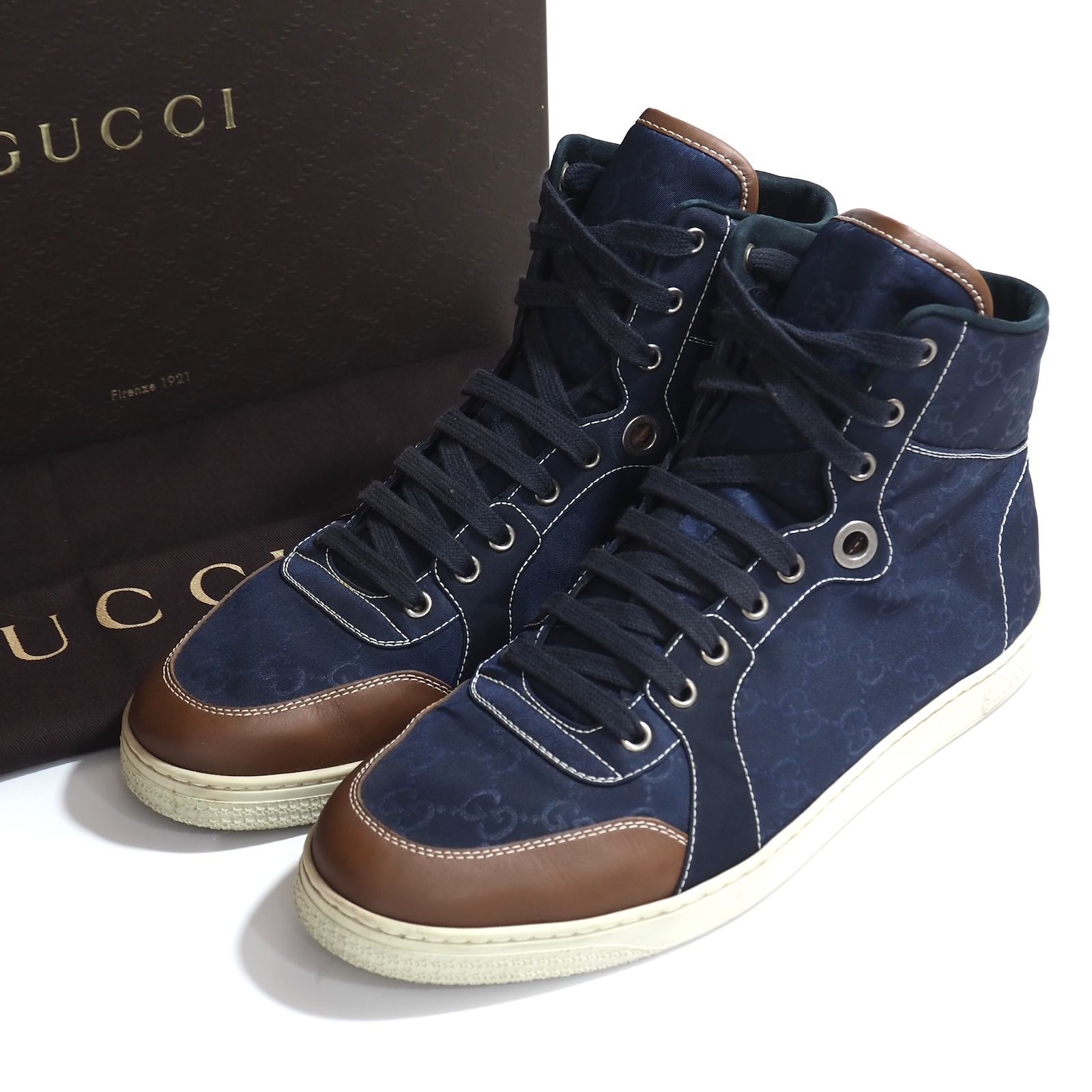 【関税込み】☆GUCCI☆ レザーキャンバス ジャカード スニーカー 210.jpg