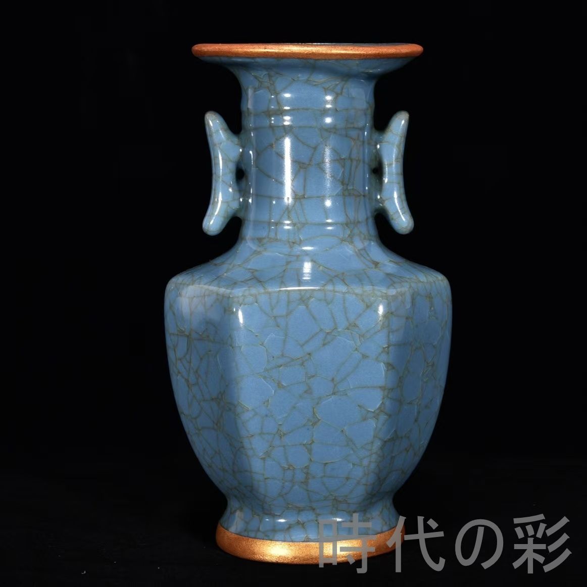 雅園】中国古美術 宋代 官窯 汝窯 花瓶 花入 花器 青磁 骨董