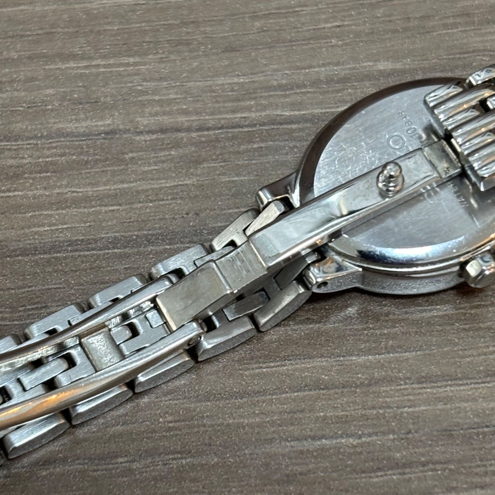 【美品】SEIKO EXCELINE腕時計ダイヤ10PソーラーV117-0AV0 Seiko Exceline Analog Solar Women Beautiful 10P Diamond