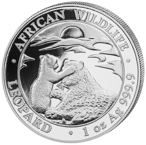 2019年 ソマリア「アフリカ ワイルドライフ・レオパード」純銀 1オンス銀貨