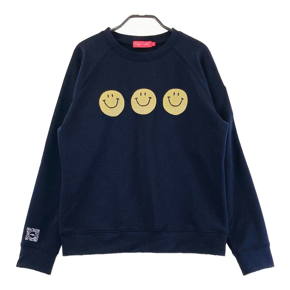 サイズ L ROUGH-SWELL ラフアンドスウェル スウェット 長袖トレーナー スマイル ネイビー系 240101536670 ゴルフウェア レディース ストスト
