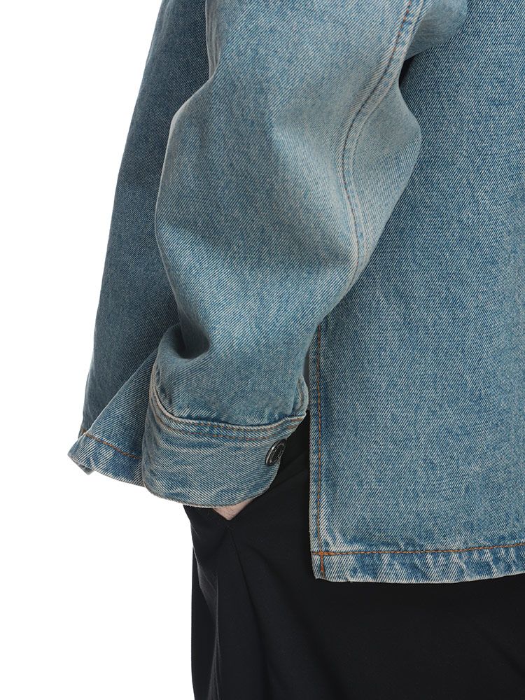 AMI PARIS胸ロゴ デニム オーバーシャツ AMHJK275DE0046 アミパリス Ami Paris ami paris デニム シャツ Ami de Coeur