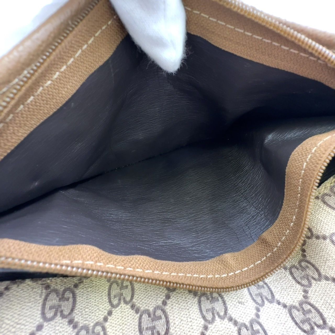 ベージュ×ライトブラウン クラッチバッグ