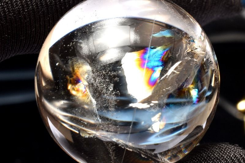 1点物】高透明◇アイリスクォーツ レインボー水晶 31mm 丸玉