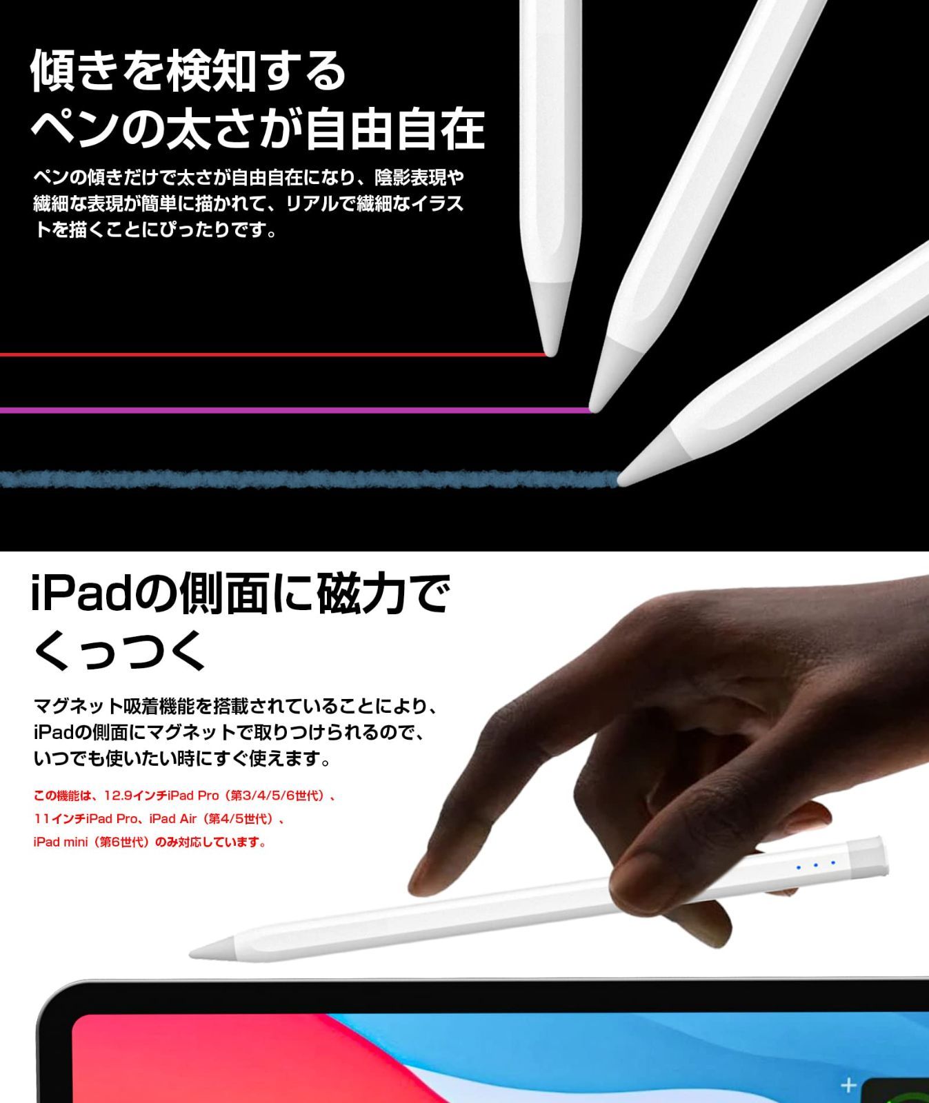 毎日続々入荷 タッチペン iPad ペン RICQD スタイラスペン Air mini