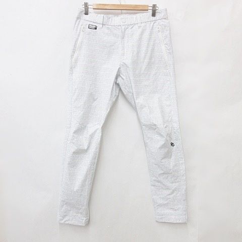 パーリーゲイツ PEARLY GATES ゴルフ スポーツウエア パンツ モデル ストレッチ ロング 総柄 プリント 白 グレー ホワイト 4