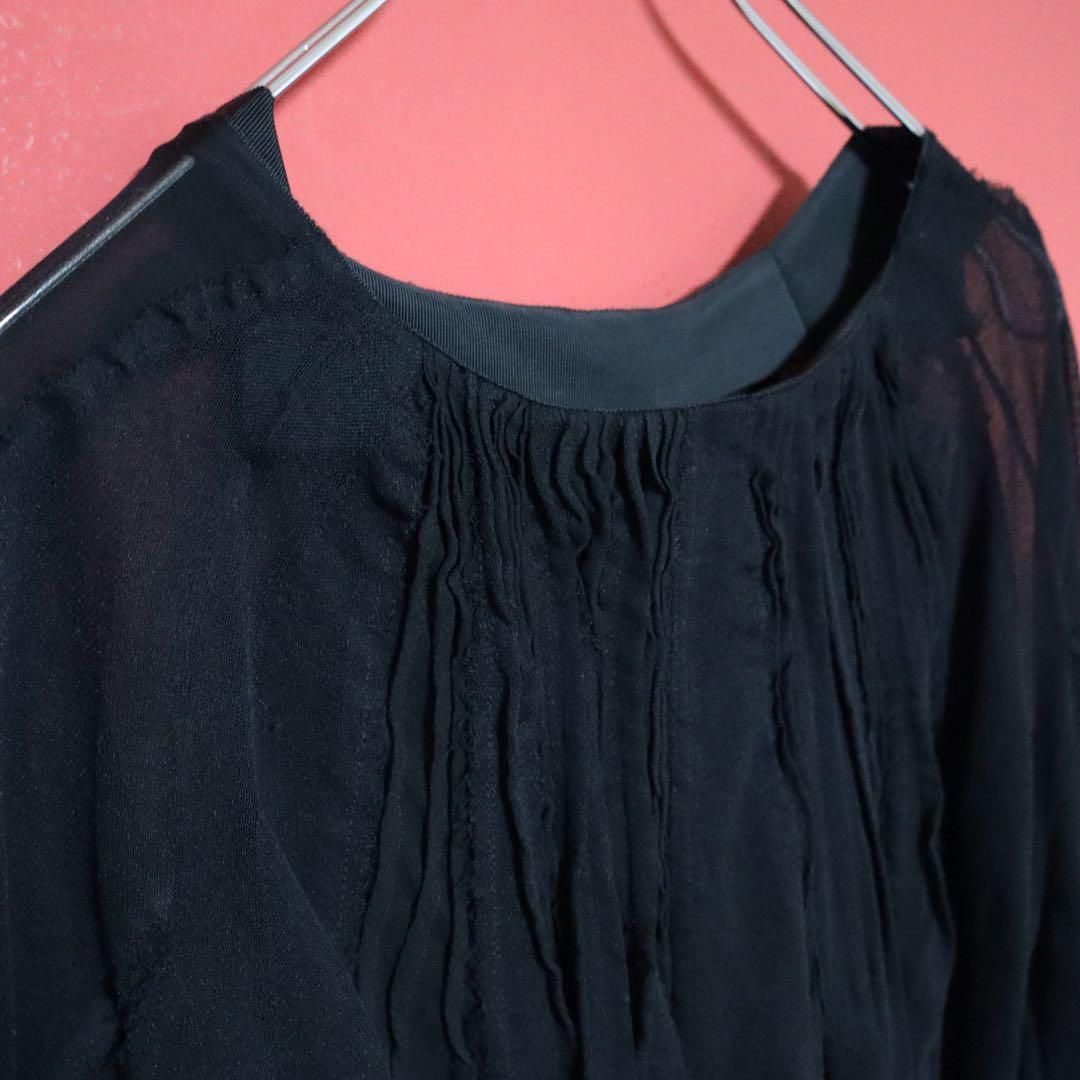 美品】sacai 09AW シフォンプリーツ シースルー ロングワンピース  