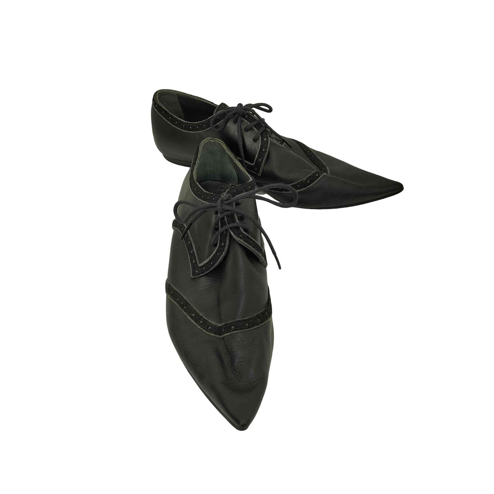 アンダーカバー UNDERCOVER 02AW WITCH’S CELL DIVISION 魔女期 パンチング スウェード ポインテッドトゥ レザー ドレス シューズ vibramソール レディース XXS