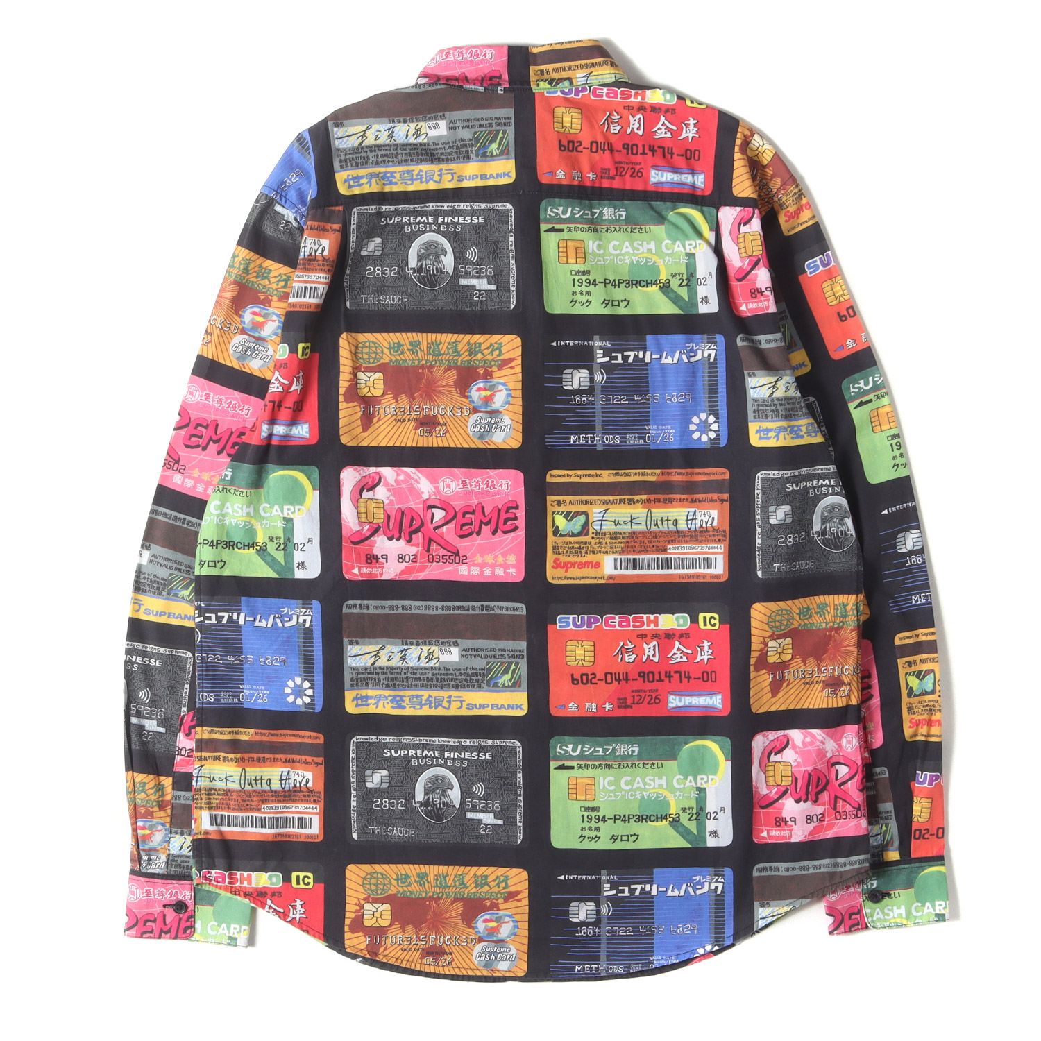 Supreme シュプリーム シャツ マルチカラー サイズ M | 22SS クレジットカード モノグラム コットン ボタンシャツ Credit Cards Shirt | トップス カジュアルシャツ 長袖 メンズ