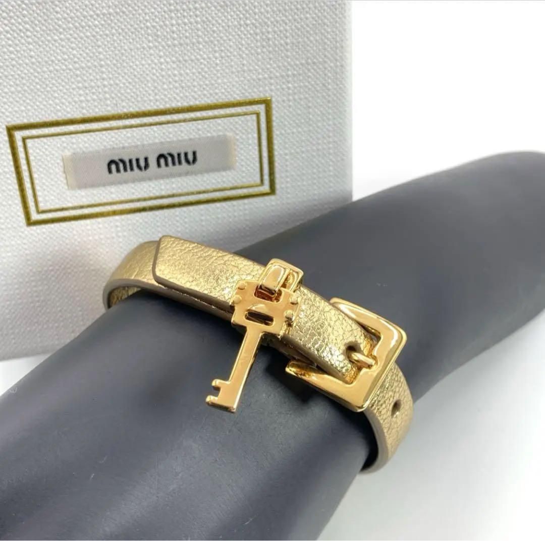 箱付き MIU MIU ミュウミュウ ゴールド ブレスレット 鍵モチーフ