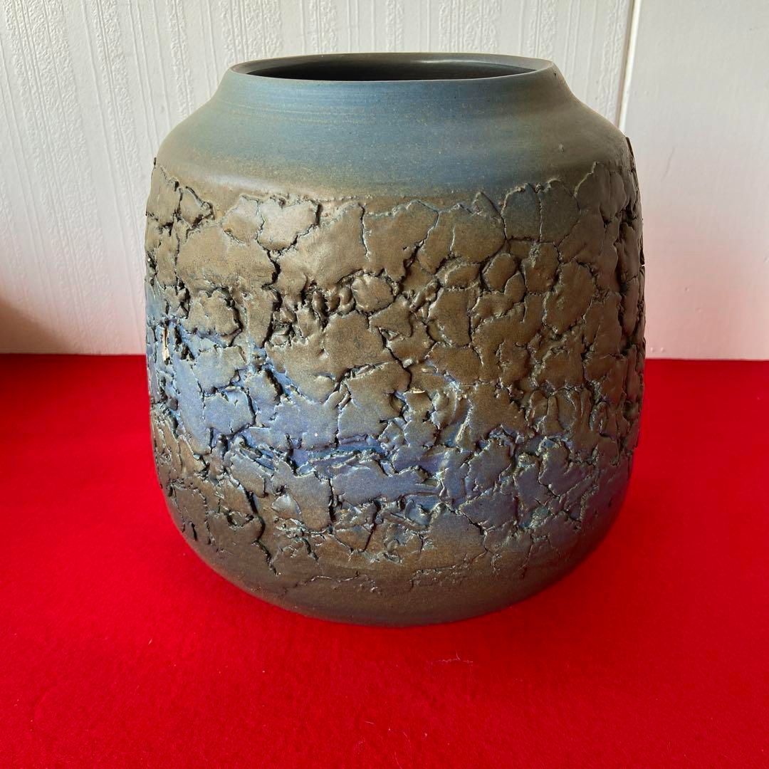 中島翁助　青鉄釉花瓶　末広窯 中島翁助 青鉄釉花瓶 末広窯 - メルカリ