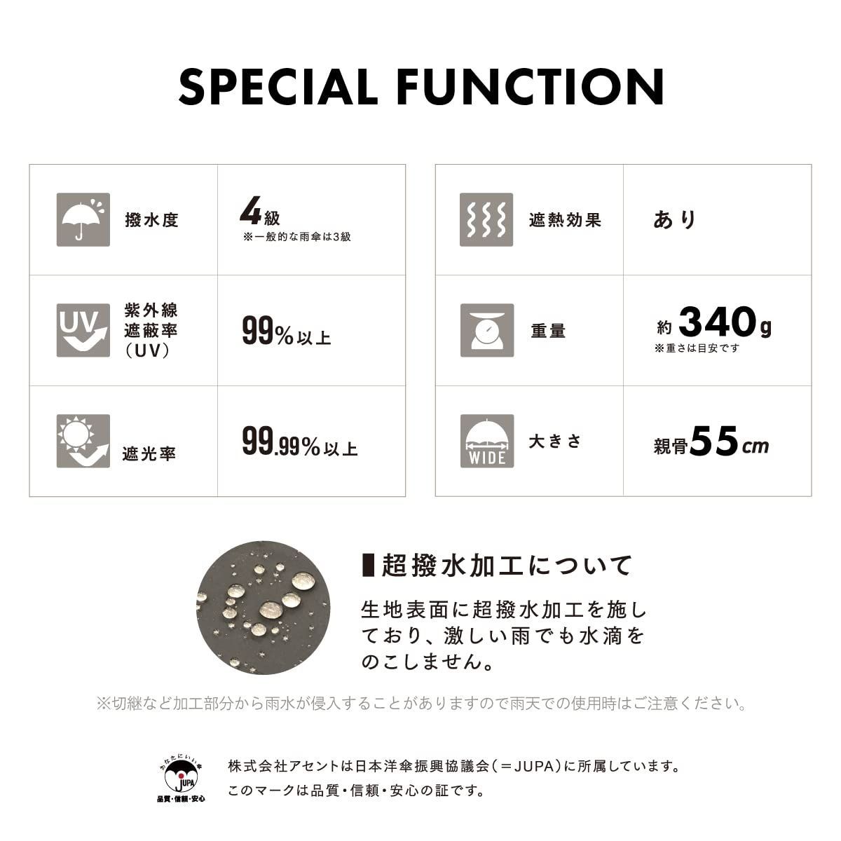 色: FLL008/パープル】日傘 完全遮光 レディース 長傘 UVカット 1